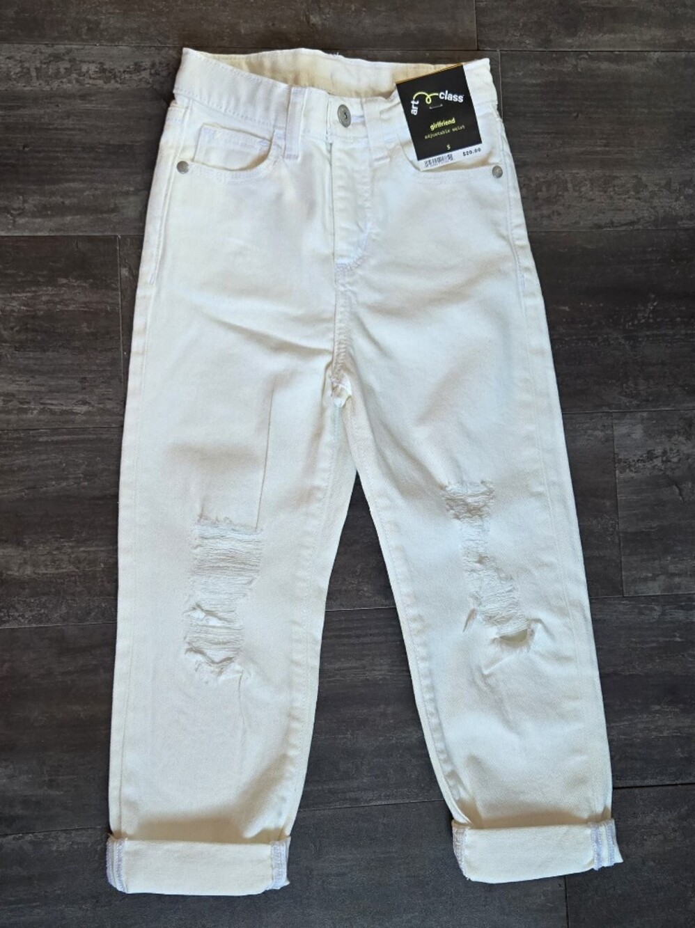 ART CLASS Girls' Distressed Girlfriend High-Rise Jeans